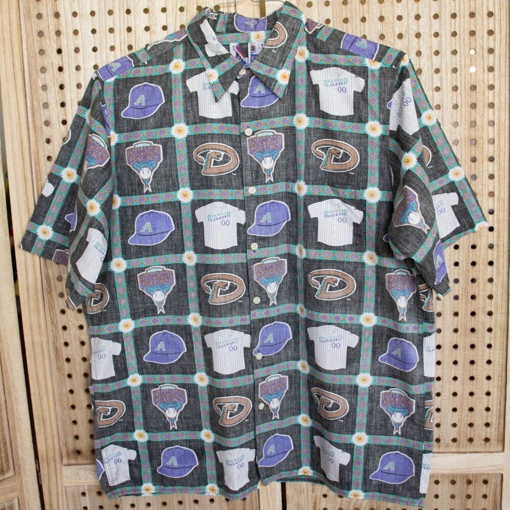 Vintage Reyn Spooner Arizona Diamondbacks Hawaiian Shirt MLB‎ Genuine SIZE M